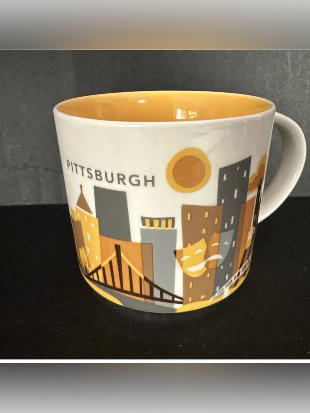 Starbucks Pittsburgh PA You Are Here 14oz Coffee Mug 2017 YAH Tea Cup No Box